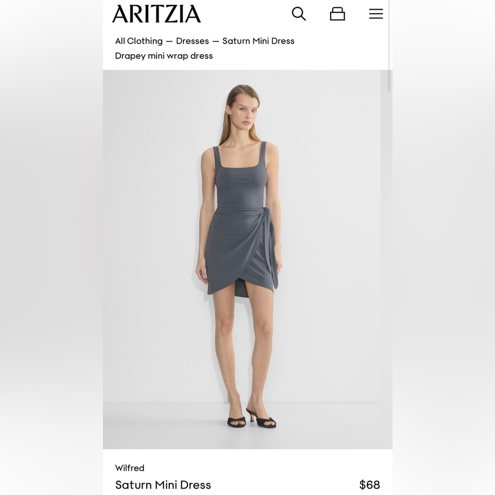 Aritzia Wilfred Green Mini Wrap Dress